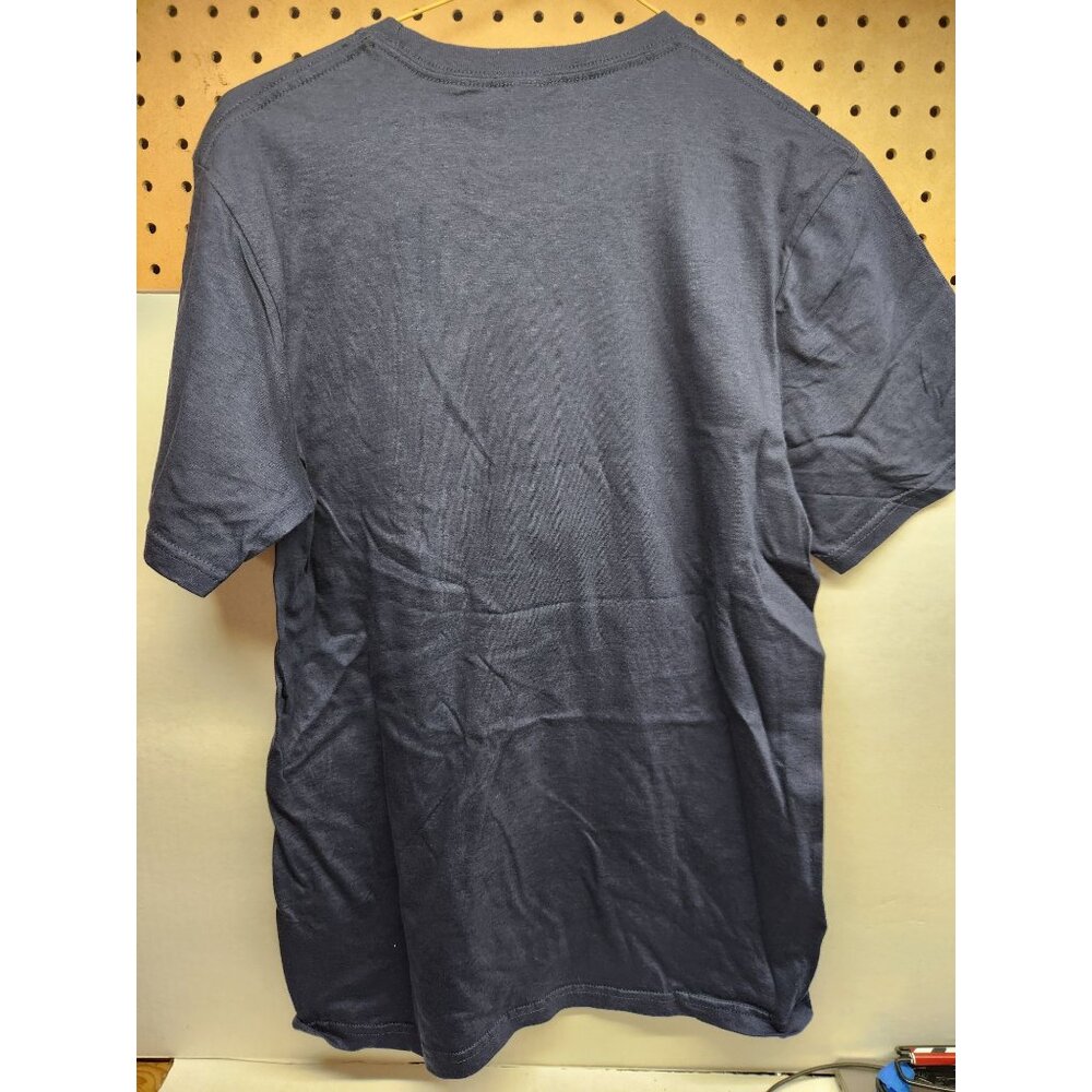 Gildan Softstyle "Think Beyond The Twist Pretzilla" Graphic T-Shirt Size S Navy - Picture 3 of 5